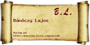 Bánóczy Lajos névjegykártya