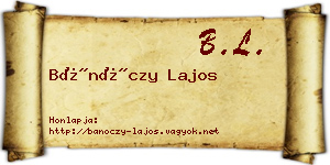 Bánóczy Lajos névjegykártya